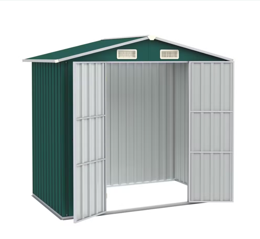 Abri de jardin vert - métal - 205 x 183 x 129 cm